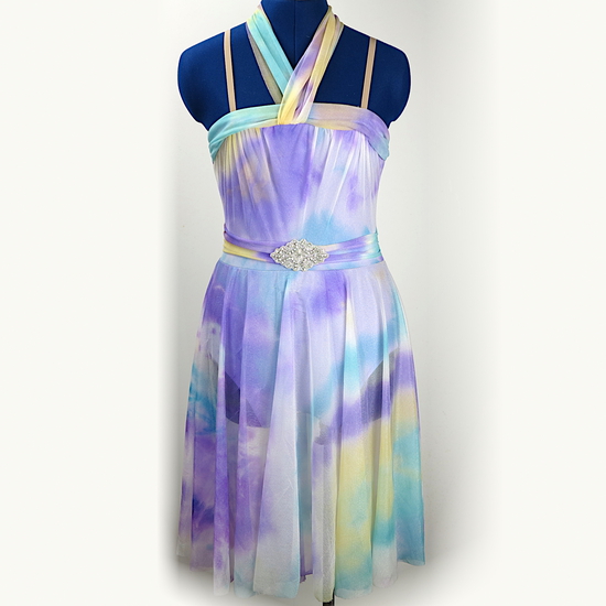 Purple tiedye lyrical dress Lyrical costume for hire Costume Source